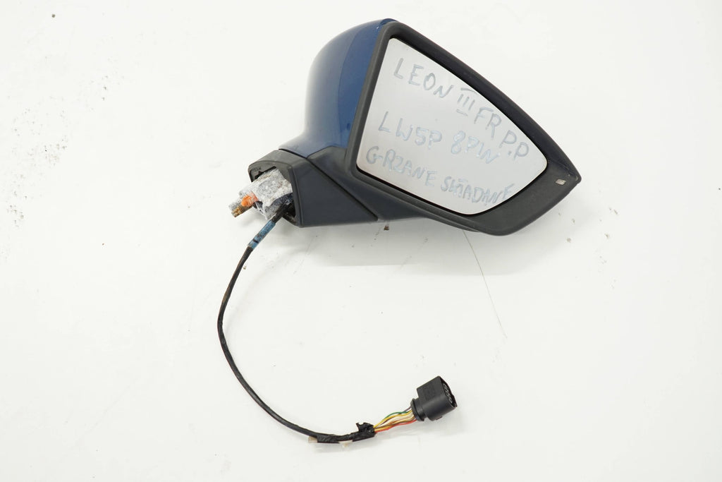 SEAT LEON III 15R MIRROR RIGHT 8PIN LW5P ENGLISH