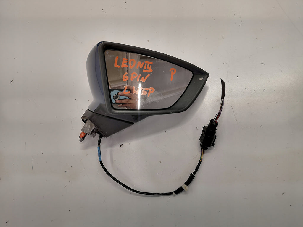 SEAT LEON III MIRROR RIGHT 6PIN LW5P