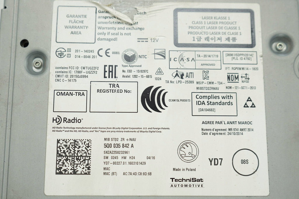 SKODA FABIA III 16R CARD NAVIGATION READER SD 5Q0035842A
