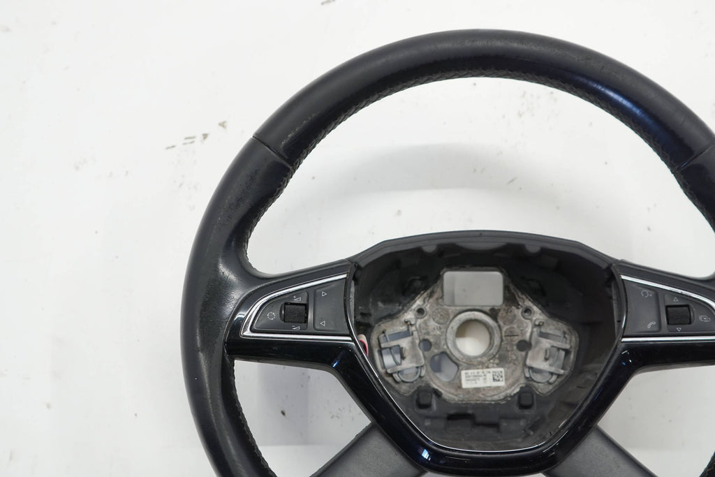 SKODA OCTAVIA III 14R STEERING WHEEL LEATHER BLACK MULTI 5E0419091AC