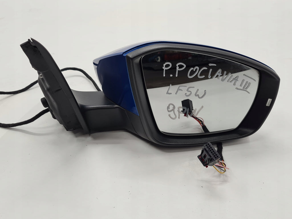 SKODA OCTAVIA III HB MIRROR RIGHT 9PIN LF5W ENGLISH