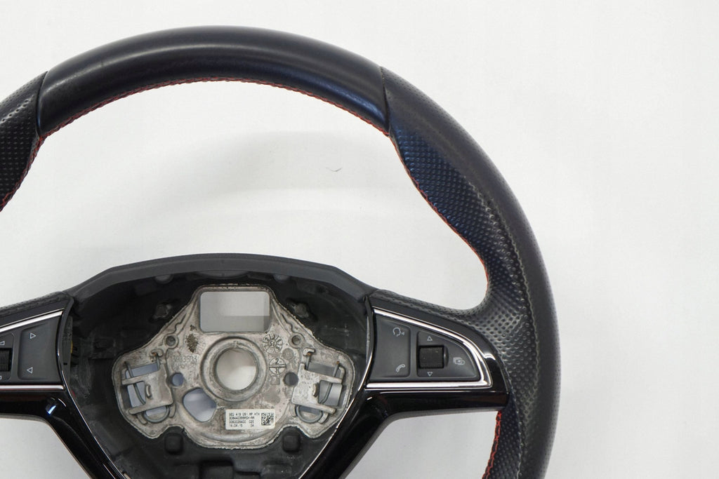 SKODA OCTAVIA III RS 14R STEERING WHEEL LEATHER MULTI BLACK 5E0419091AP