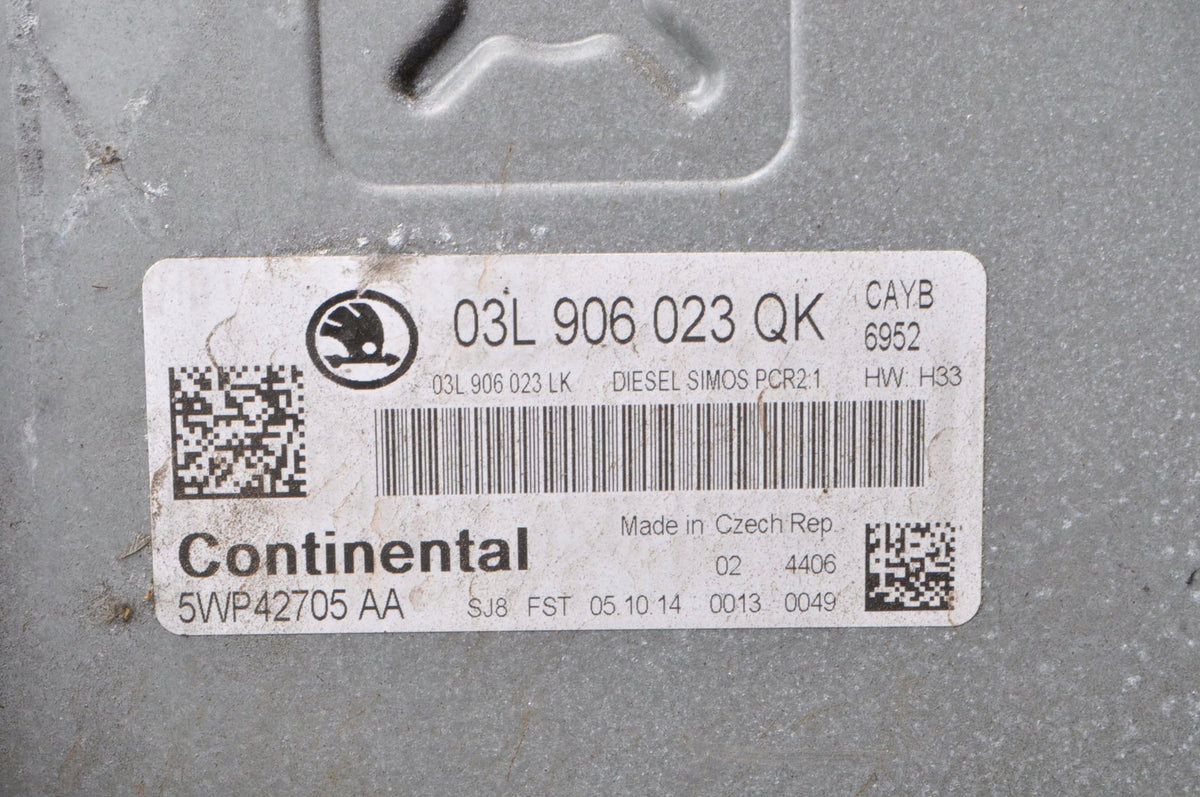 SKODA RAPID 1.6 TDI 90KM COMPUTER ENGINE CONTROLLER 03L906023QK