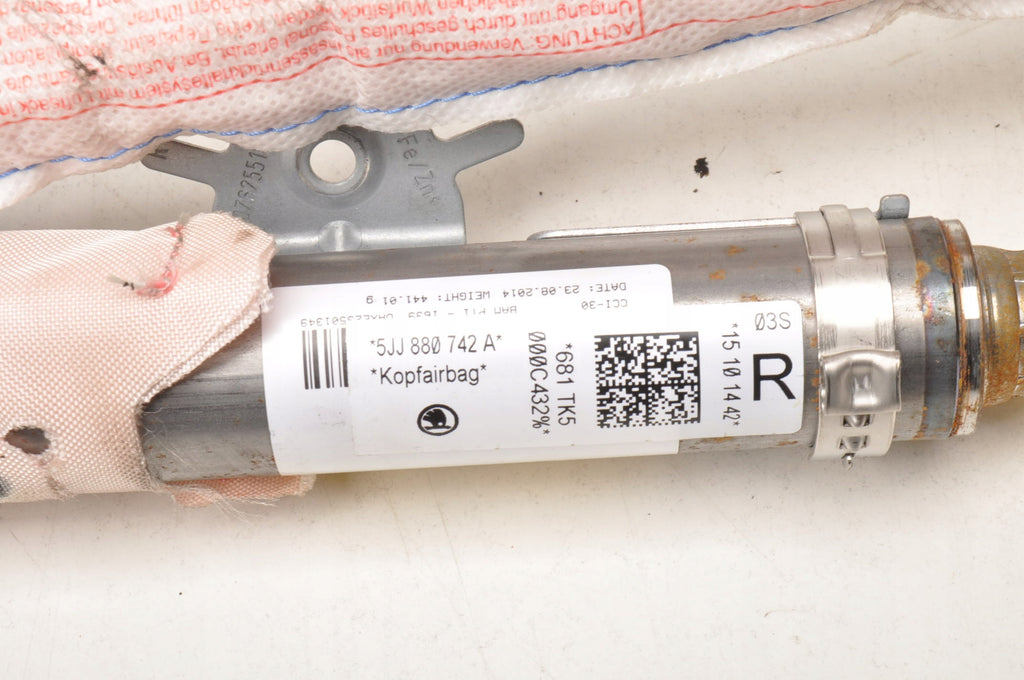 SKODA RAPID CURTAIN AIRBAG RIGHT 5JJ880742A