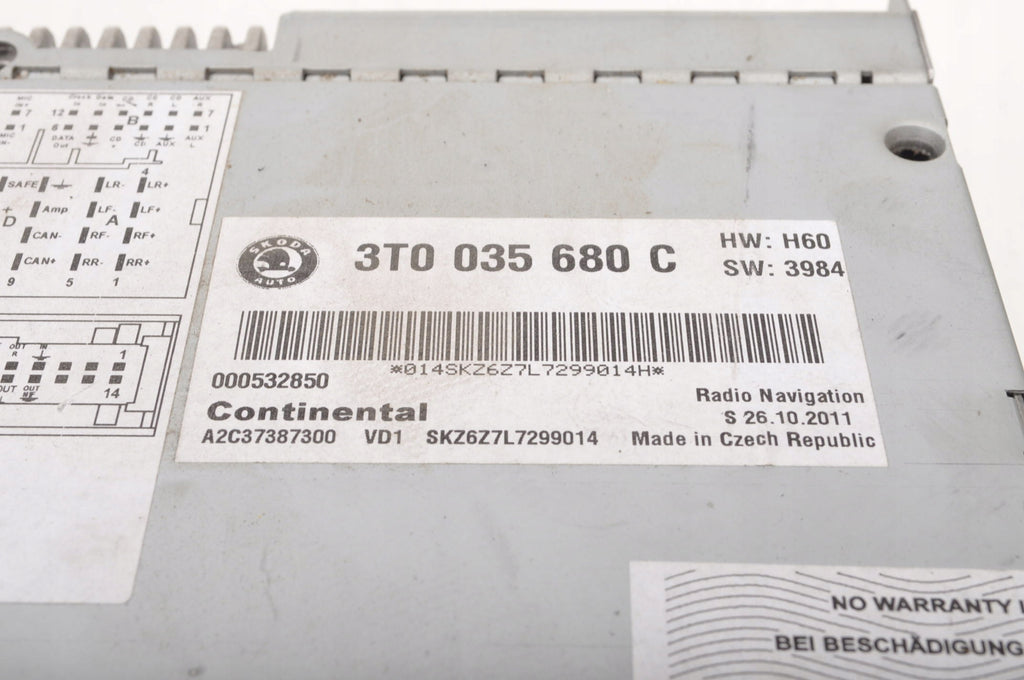 SKODA SUPERB II RADIO 3T0035680C