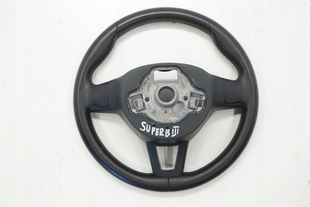 SKODA SUPERB III 15R STEERING WHEEL LEATHER MULTI BLACK 3V0419091L