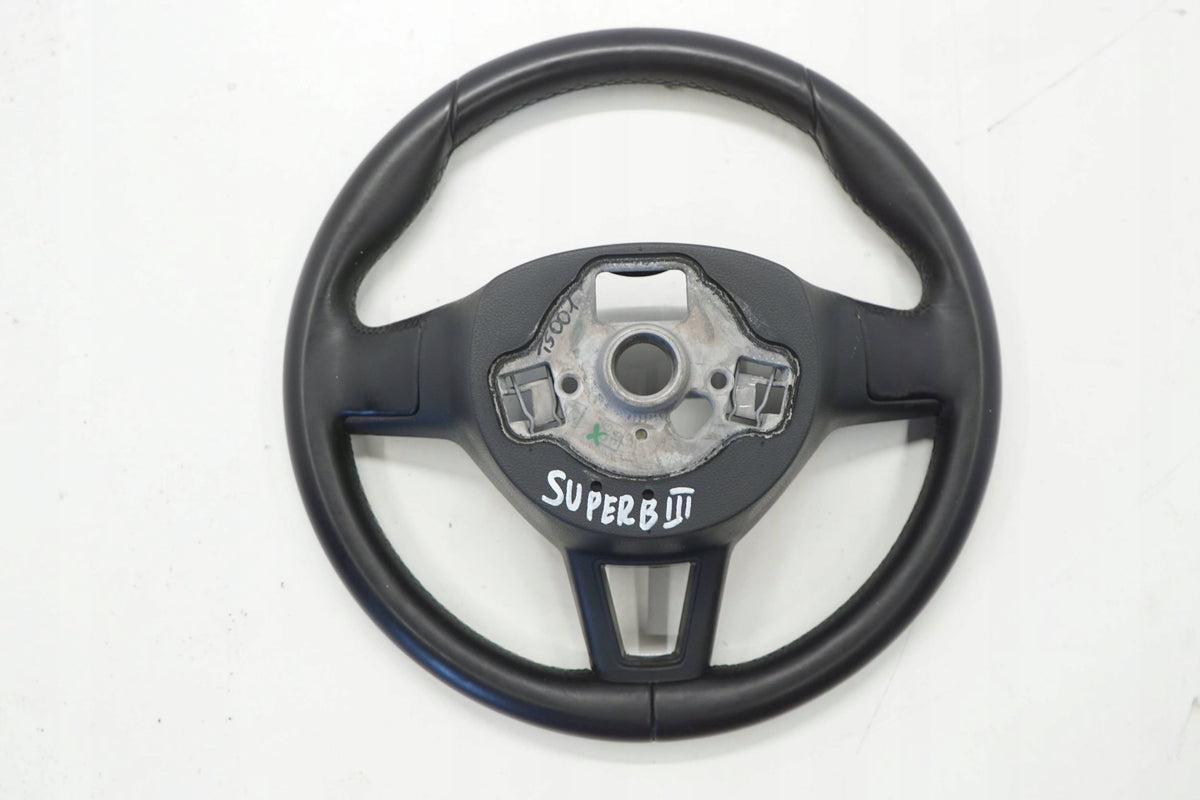 SKODA SUPERB III 15R STEERING WHEEL LEATHER MULTI BLACK 3V0419091L