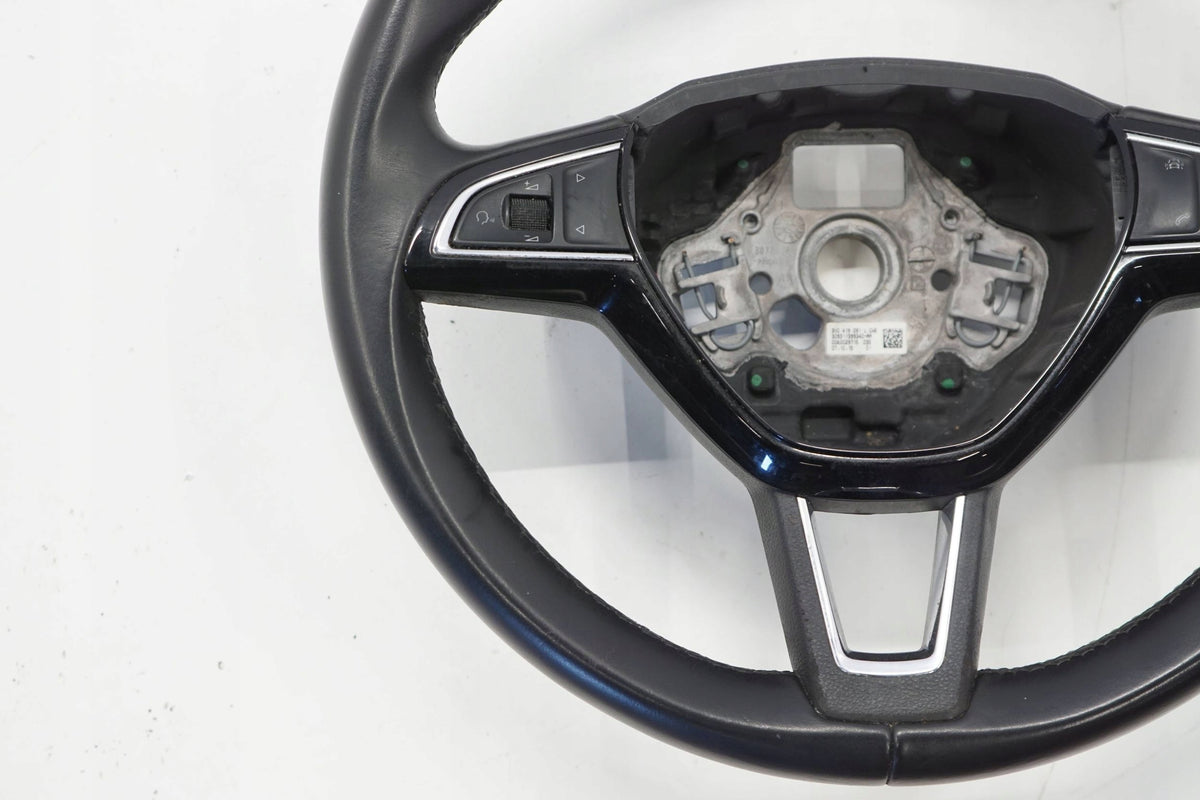 SKODA SUPERB III 15R STEERING WHEEL LEATHER MULTI BLACK 3V0419091L