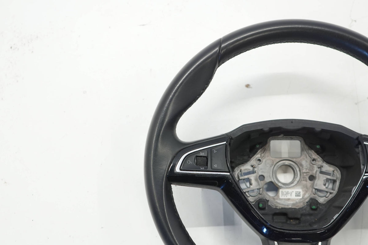 SKODA SUPERB III 15R STEERING WHEEL LEATHER MULTI BLACK 3V0419091L