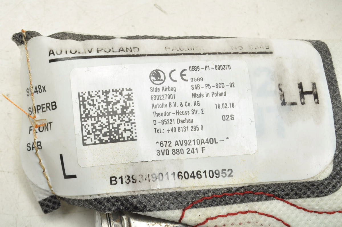 SKODA SUPERB III AIRBAG SEAT AIRBAG LEFT 3V0880241F