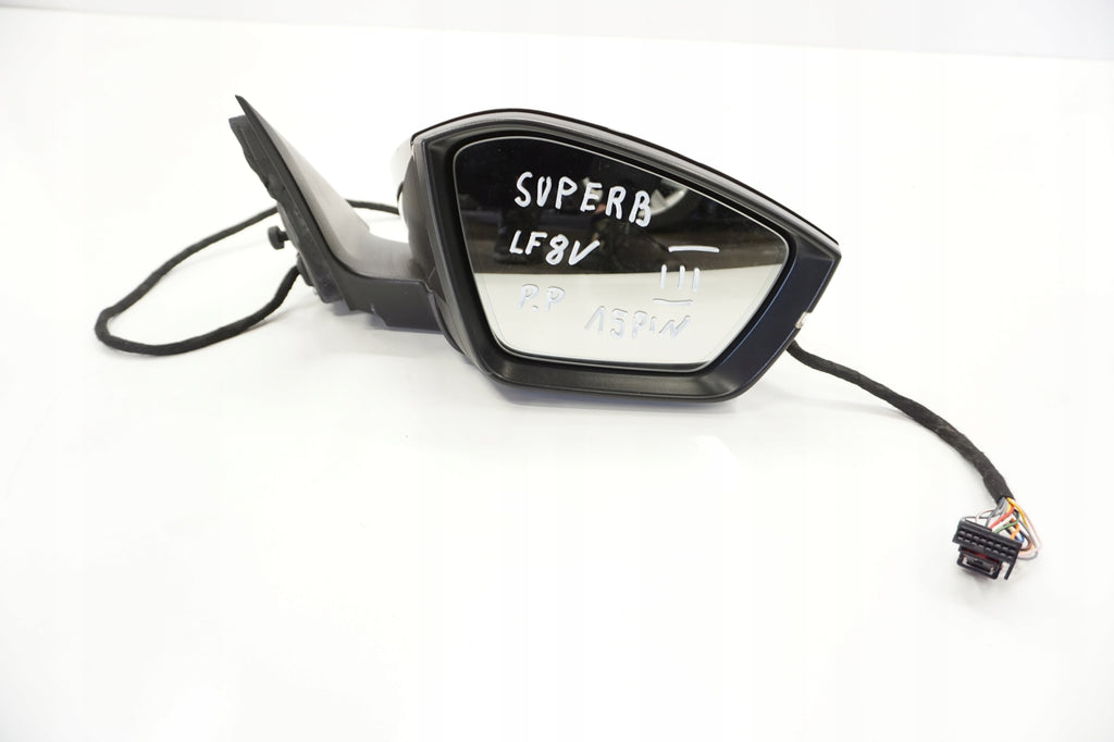 SKODA SUPERB III SEDAN MIRROR RIGHT 15PIN LF8V UK