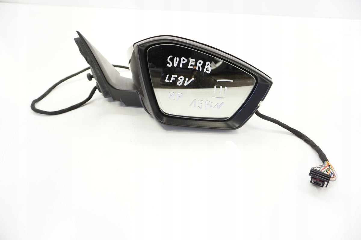 SKODA SUPERB III SEDAN MIRROR RIGHT 15PIN LF8V UK
