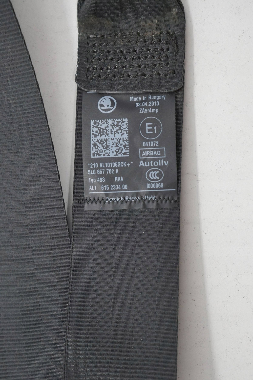 SKODA YETI 13R SEAT BELT RIGHT FRONT 5L0857702A