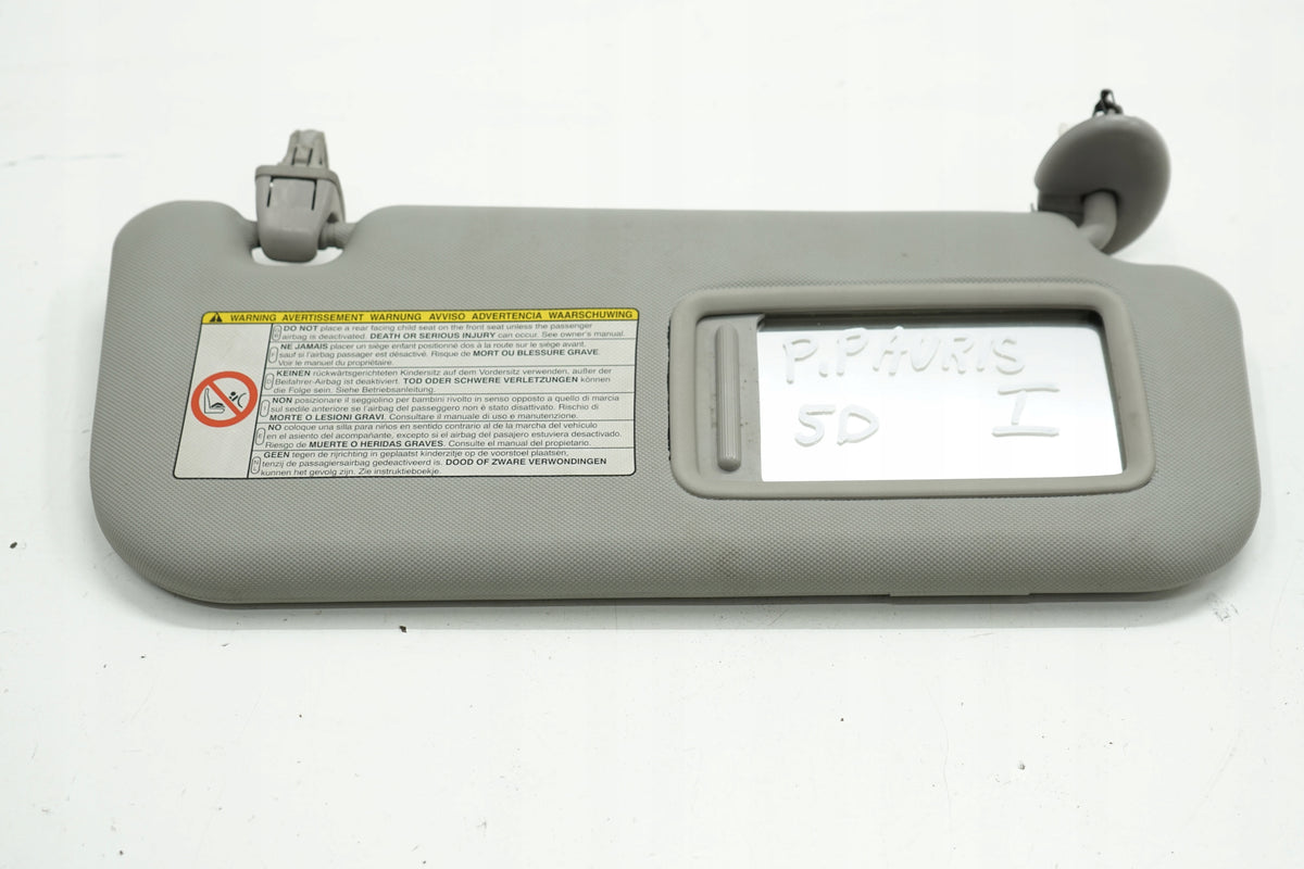 TOYOTA AURIS I E15 11R VISOR SUN VISOR RIGHT EUROPE