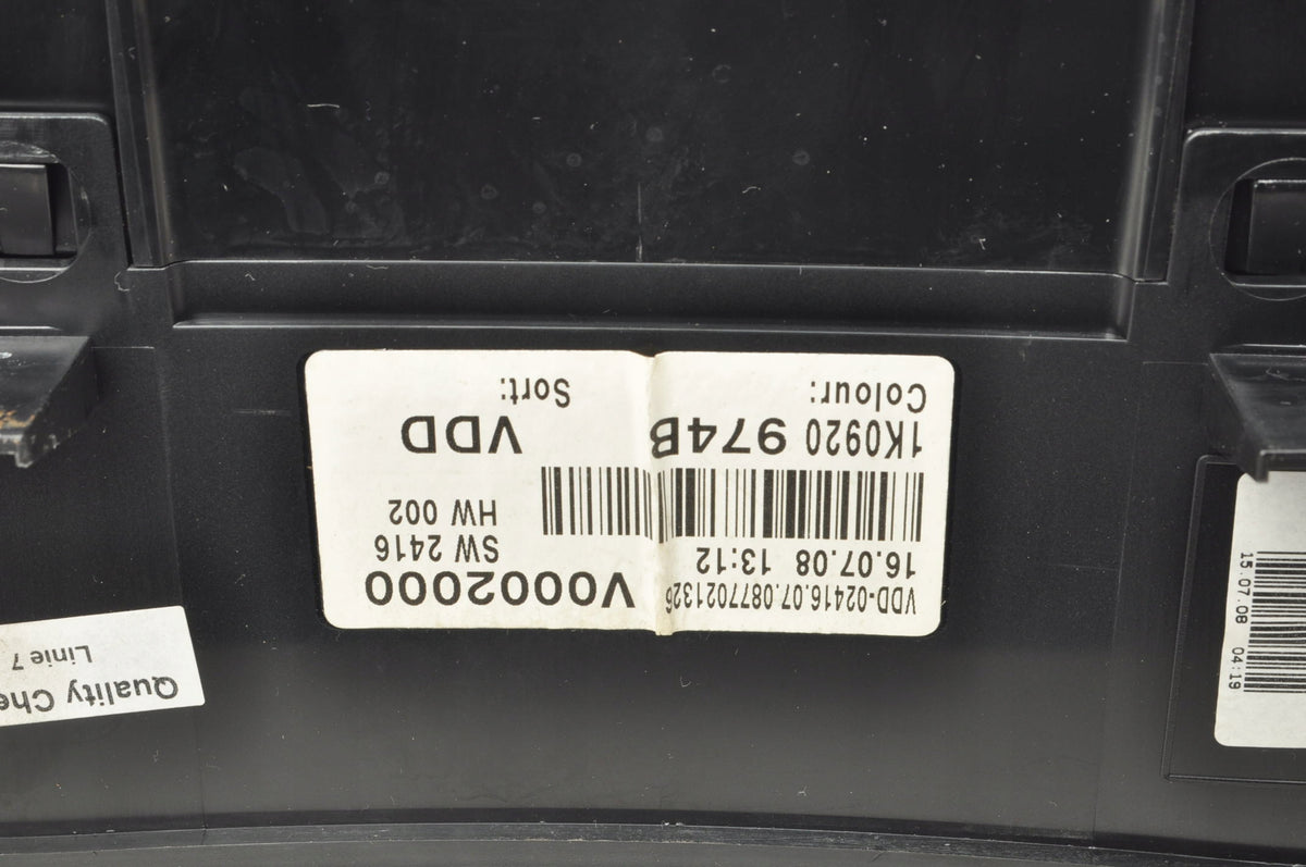 VOLKSWAGEN GOLF PLUS 2.0 TDI 140KM COUNTER CLOCKS 1K0920974B ENGLISH