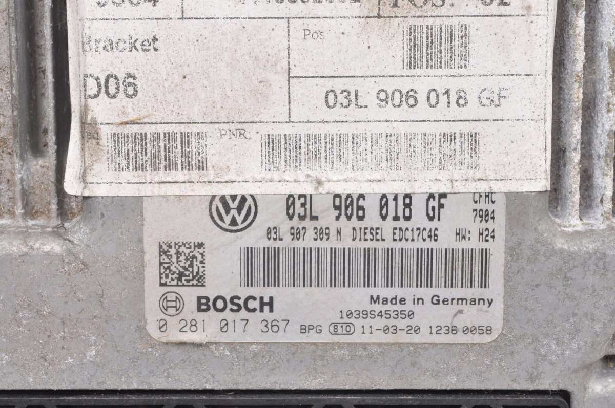 VOLKSWAGEN SCIROCCO III 2.0 TDI COMPUTER ENGINE CONTROLLER 03L906018GF