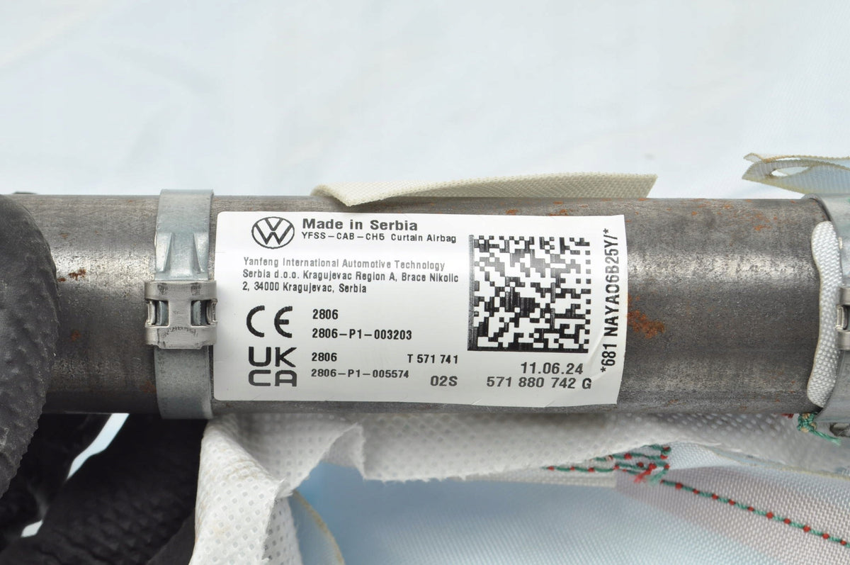 VOLKSWAGEN TIGUAN III CURTAIN AIRBAG RIGHT FIRED 571880742G
