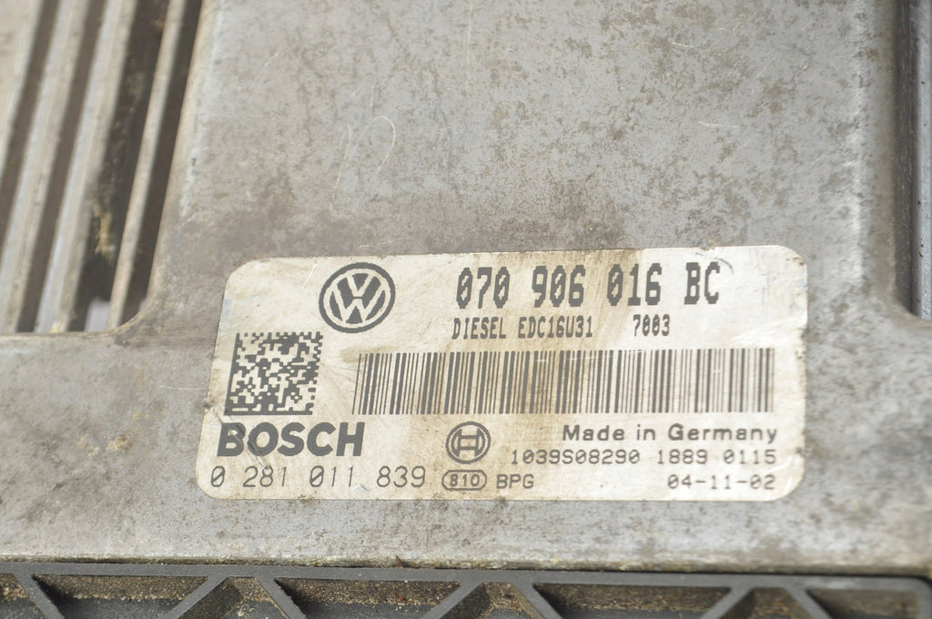 VOLKSWAGEN TOUAREG I 7L 5.0 V10 TDI COMPUTER ENGINE CONTROLLER 070906016BC