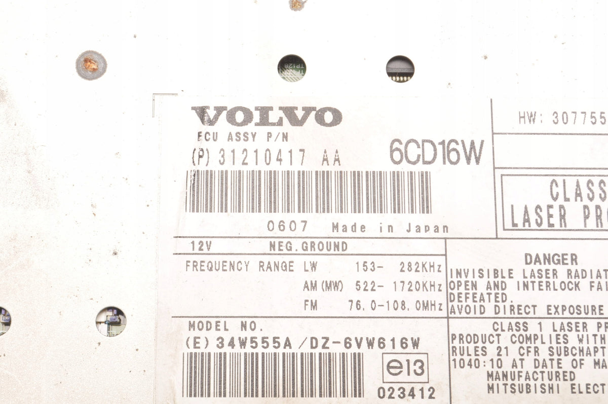 VOLVO C30 C70 V50 S40 II RADIO 31210417