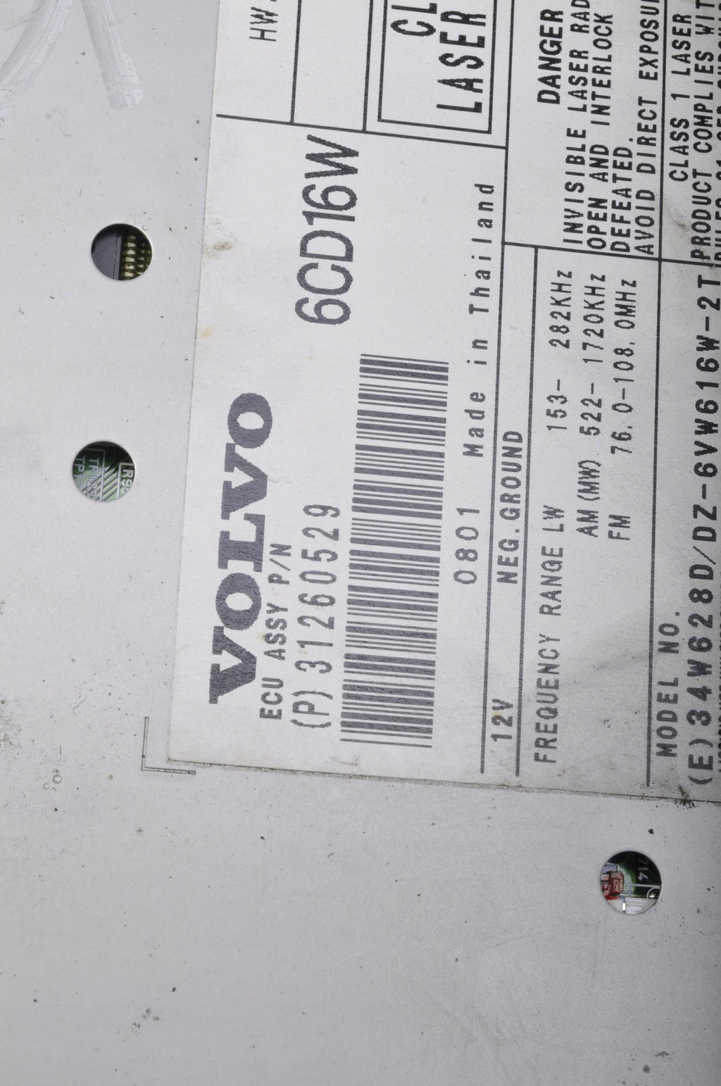 VOLVO C30 S40 C70 V50 CHANGER CD 31260529