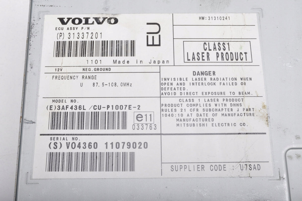 VOLVO C30 S40 C70 V50 NAVIGATION PLATE READER 31337201