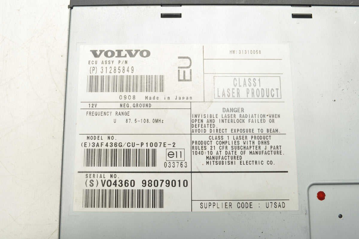 VOLVO C30 S40 II C70 V50 NAVIGATION PLATE READER 31285849
