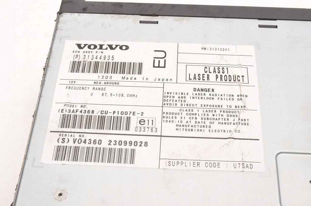 VOLVO C30 S40 II C70 V50 NAVIGATION PLATE READER 31344935