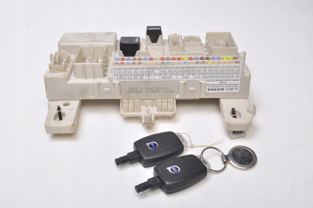 VOLVO C30 S40 V50 C70 BOX MODULE BSI 31296881 KEYS