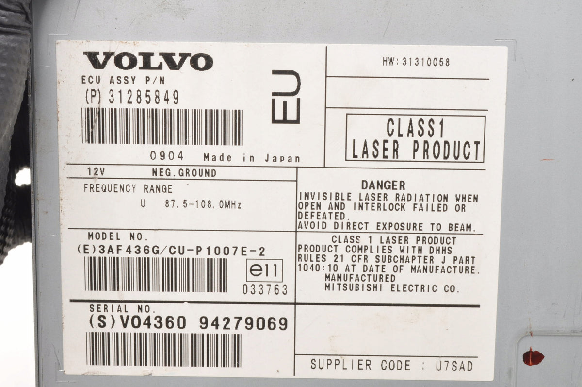 VOLVO C30 S40II C70 V50 NAVIGATION PLATE READER 31285849