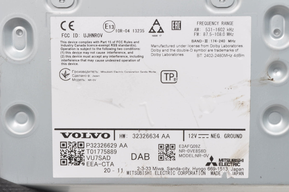 VOLVO RADIO XC40 II XC60 II XC90 V90 S90 S60 V60 32326629