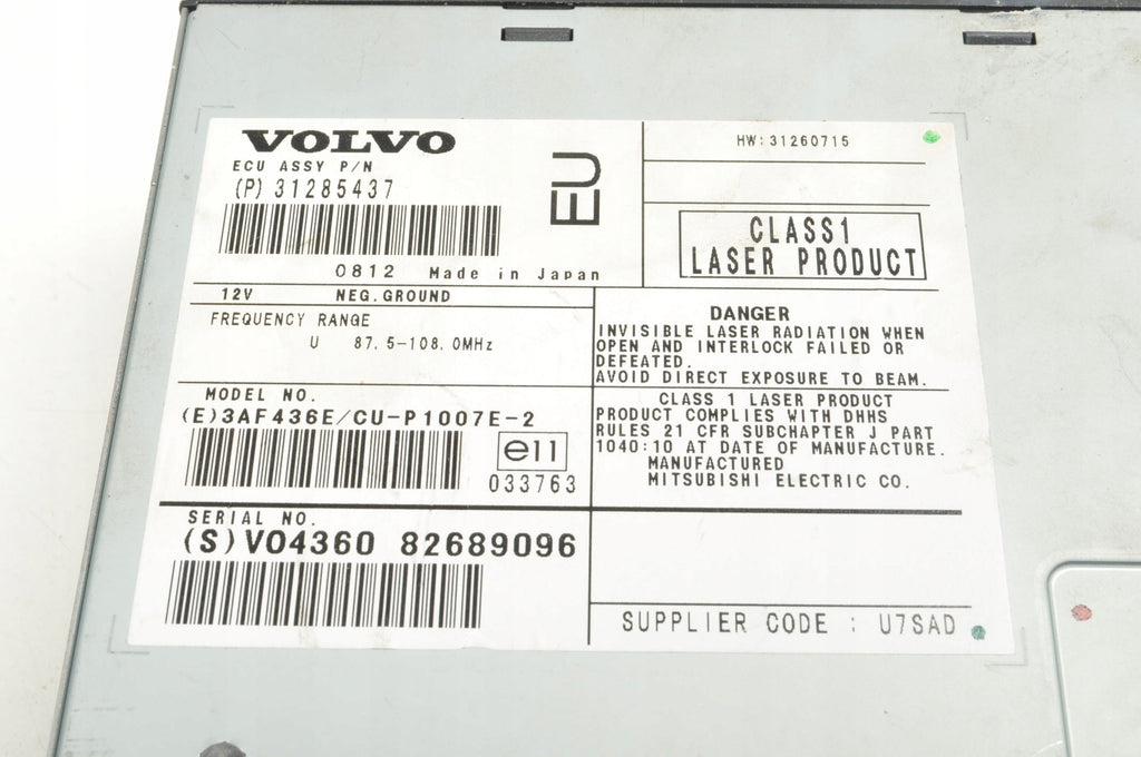 VOLVO S40 II V50 C30 C70 NAVIGATION PLATE READER 31285437