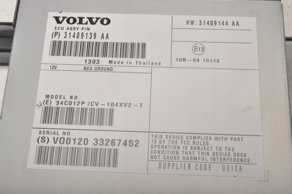 VOLVO S60 II V60 V40 II RADIO AMPLIFIER 31409139AA