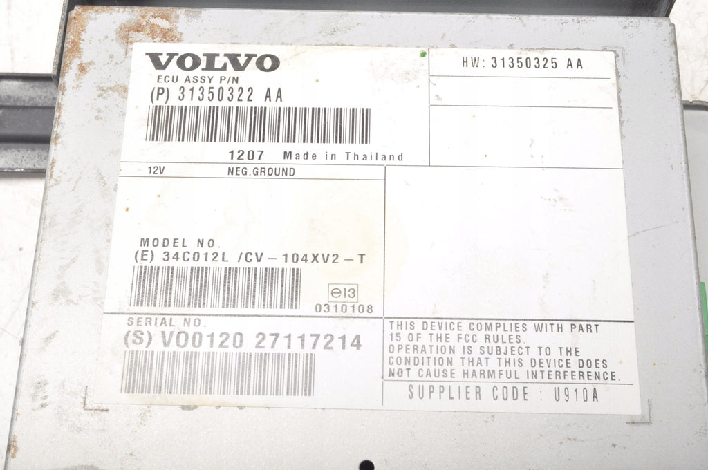 VOLVO S60 V60 XC60 RADIO AMPLIFIER 31350322