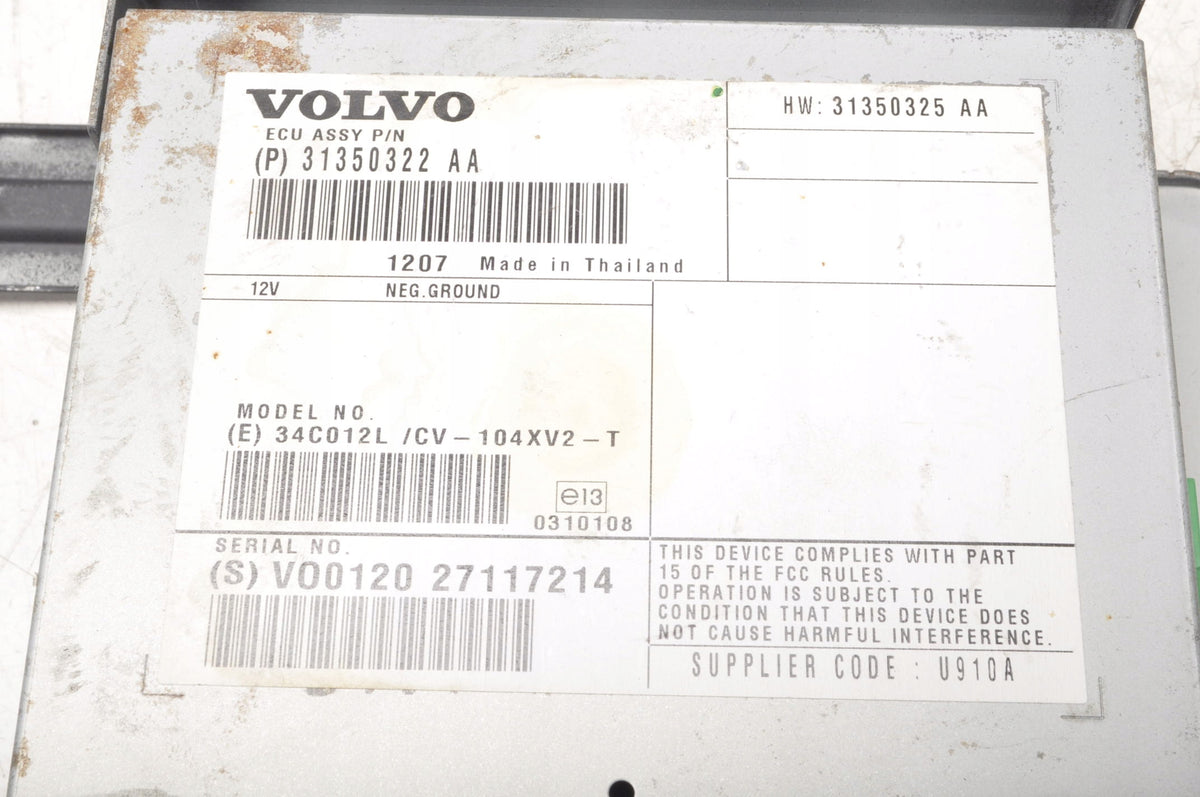 VOLVO S60 V60 XC60 RADIO AMPLIFIER 31350322