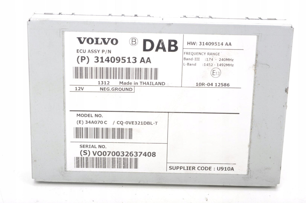 VOLVO S60 XC60 V60 RADIO AMPLIFIER 31409513AA