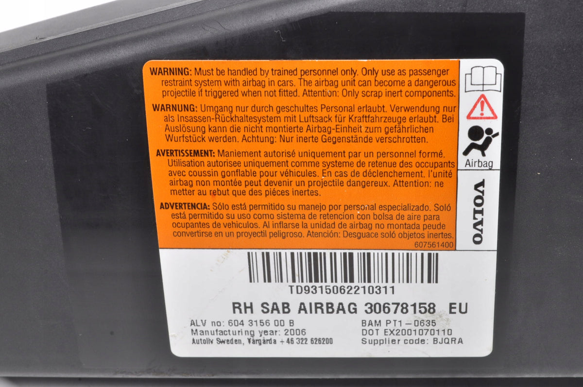 VOLVO S80 II AIRBAG SEAT AIRBAG 30678158 RIGHT