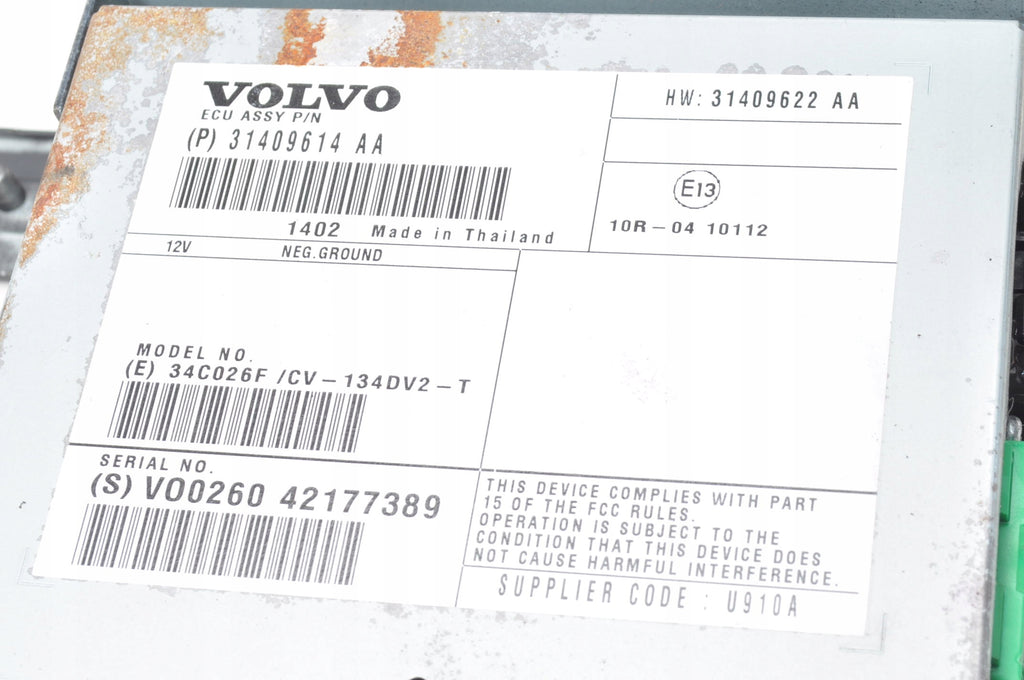 VOLVO V40 S60 II V60 RADIO AMPLIFIER 31409614