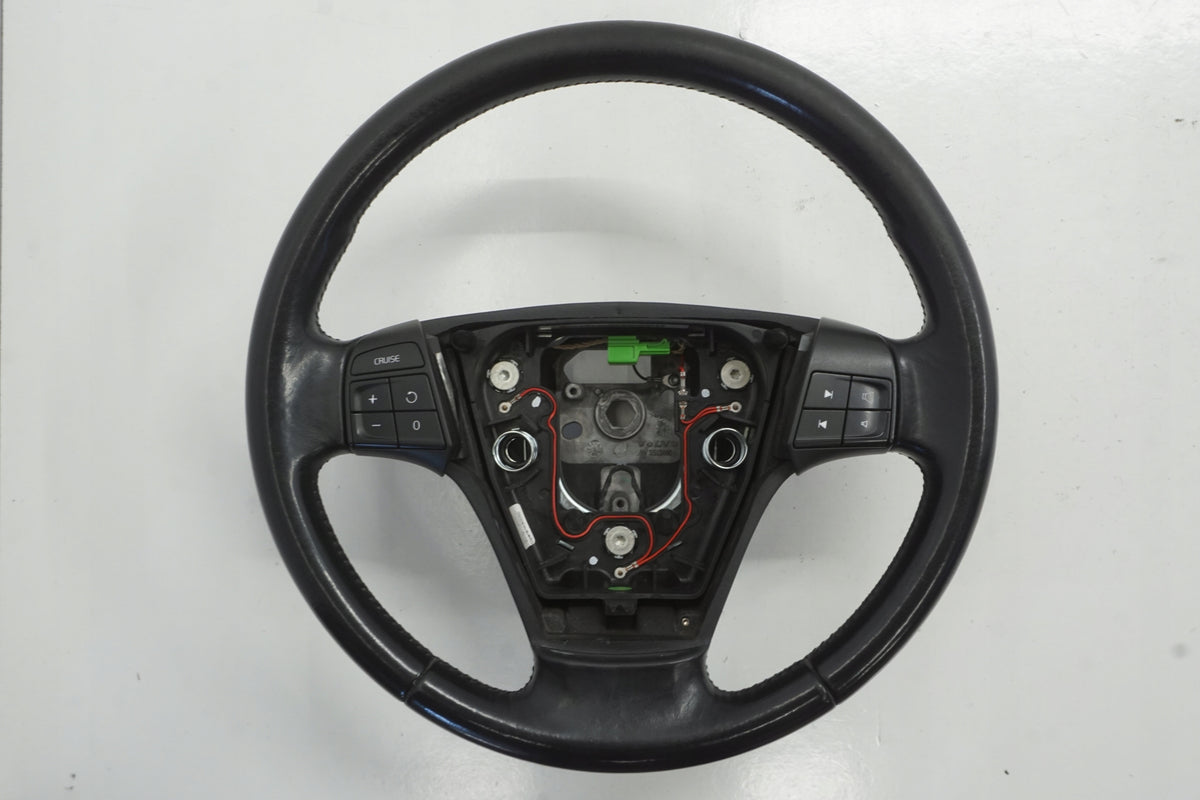 VOLVO V50 LIFT 08R STEERING WHEEL MULTIFUNCTION LEATHER 55150060 30778752