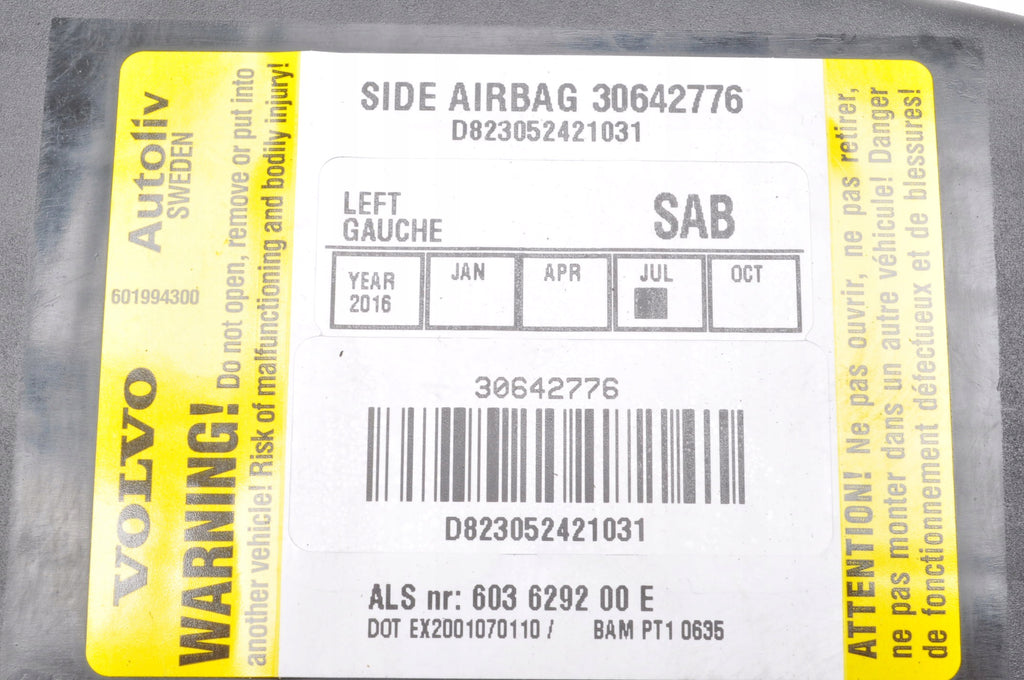 VOLVO XC90 AIRBAG SEAT AIRBAG LEFT FRONT 30642776