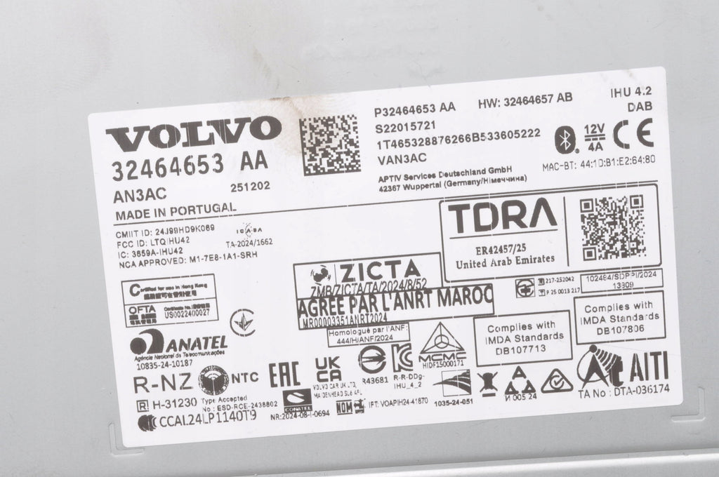 VOLVO XC90 AND 60 II V60 AND RADIO 32464653 2026