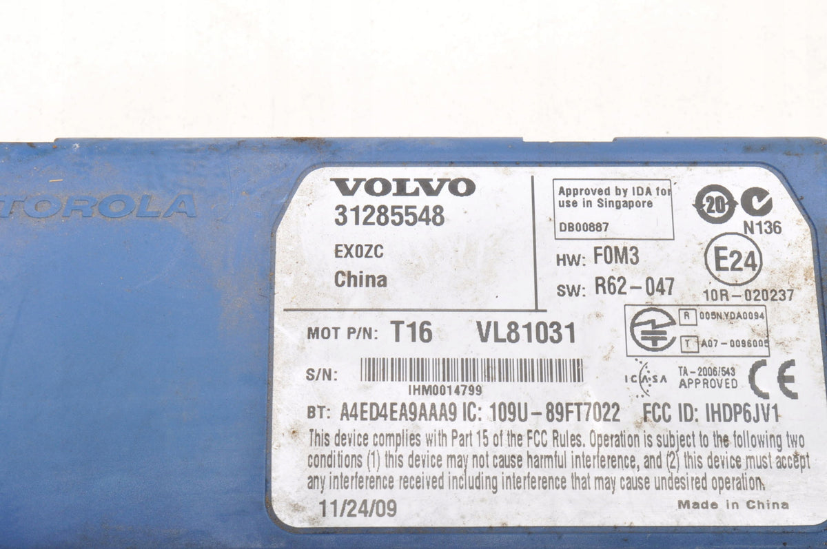 VOLVO XC90 AND BLUETOOTH MODULE 31285548 LIFT
