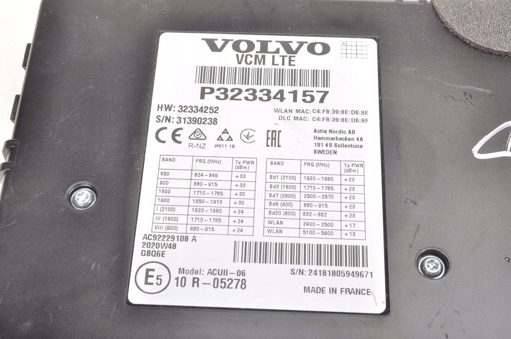 VOLVO XC90 IIXC60 V90 S90 V60 S60 DRIVER MODULE VCM 32334157