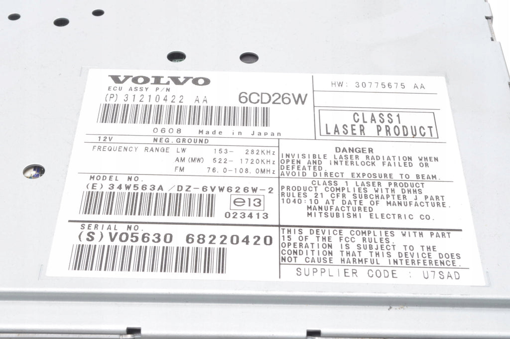 VOLVO XC90 RADIO READER CD 31210422 LIFT