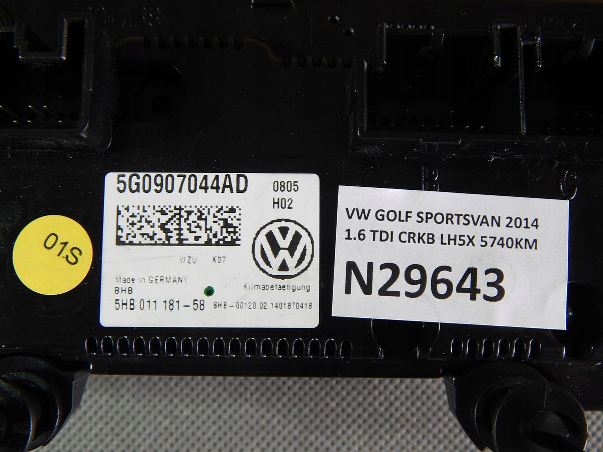 VW GOLF SPORTSVAN AIR CONDITIONING PANEL 5G0907044AD
