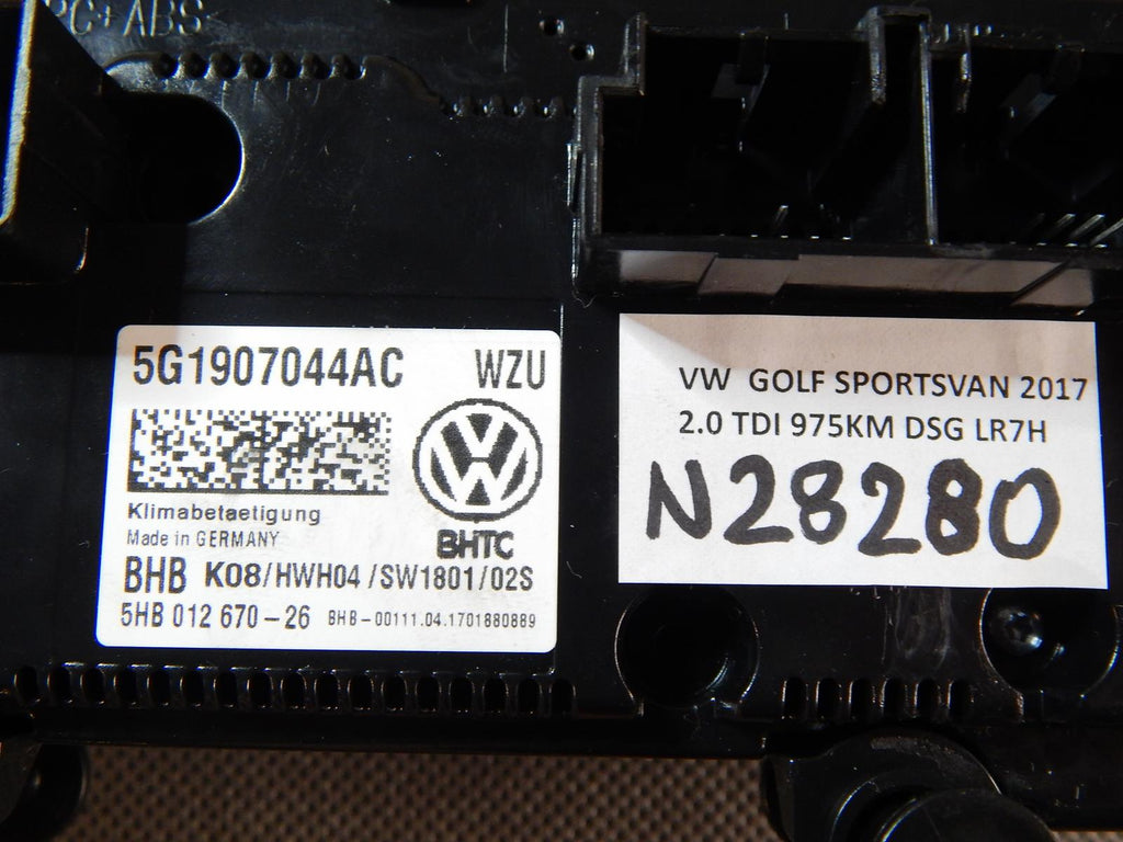 VW GOLF SPORTSVAN AIR CONDITIONING PANEL 5G1907044AC