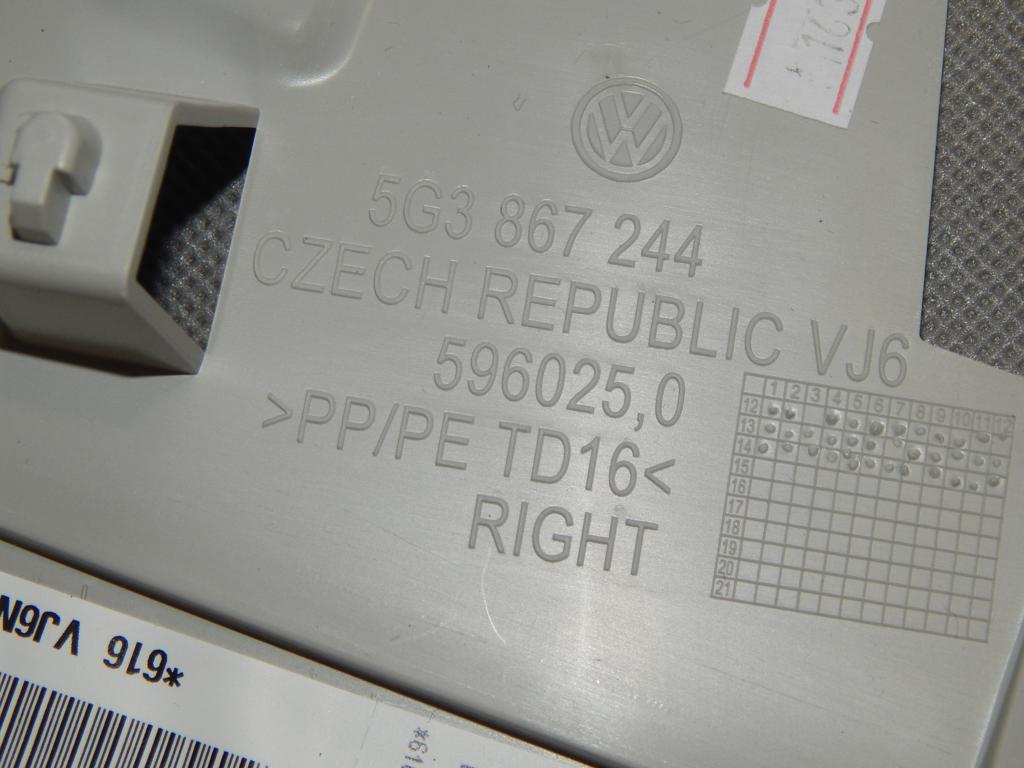 VW GOLF VII 7 POST COVER RIGHT 5G3867244