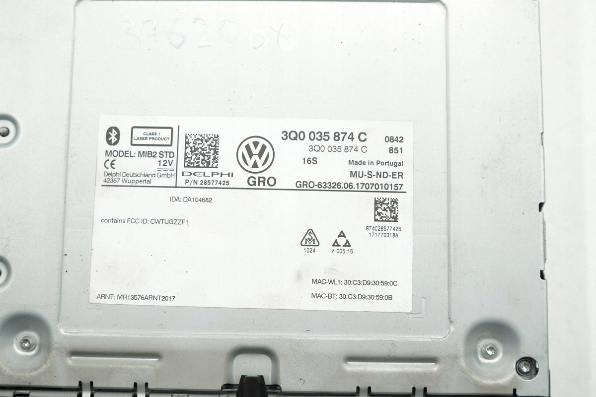 VW GOLF VII LIFT 17R CARD NAVIGATION READER SD 3Q0035874C