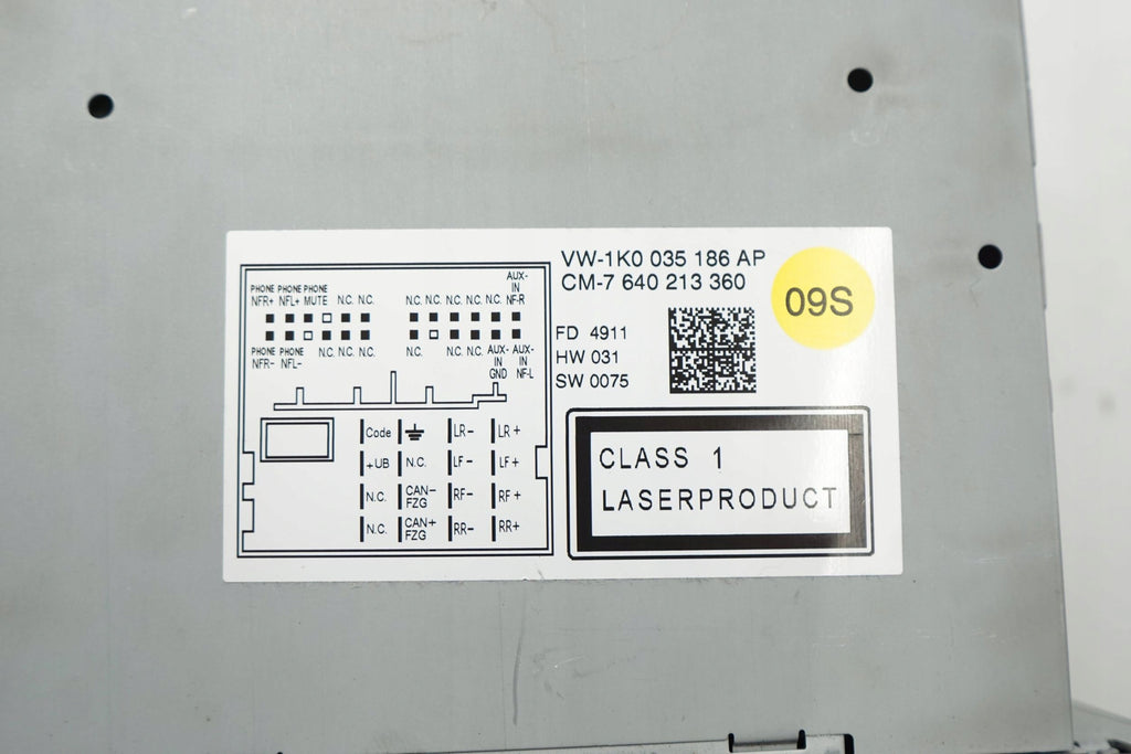 VW PASSAT B7 12R RADIO CD FACTORY 1K0035186AP