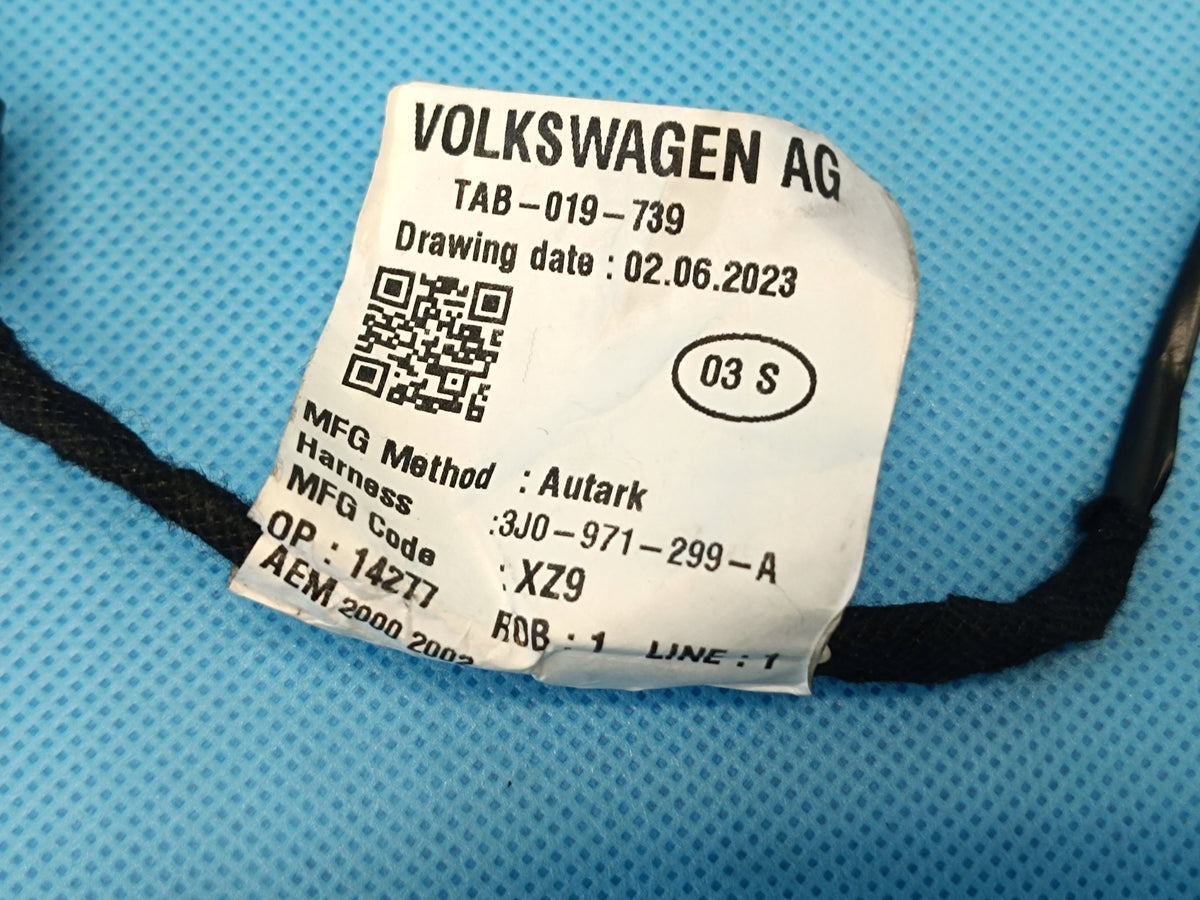 VW PASSAT B9 VARIANT 2.0TDI 24R HANDLE WIRING HARNESS LEFT REAR 3J0971299A