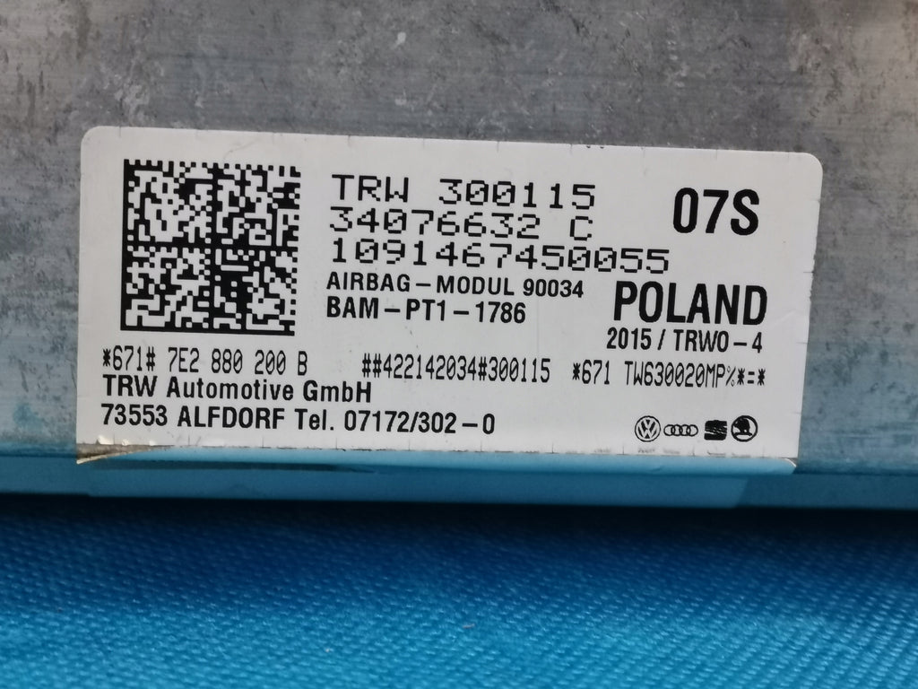 VW T6 2.0TDI 110KW AIRBAG 7E2880200B